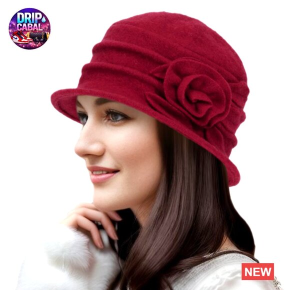 100% Wool Cloche Bucket Hat Crushable Packable Winter Vintage main image 4